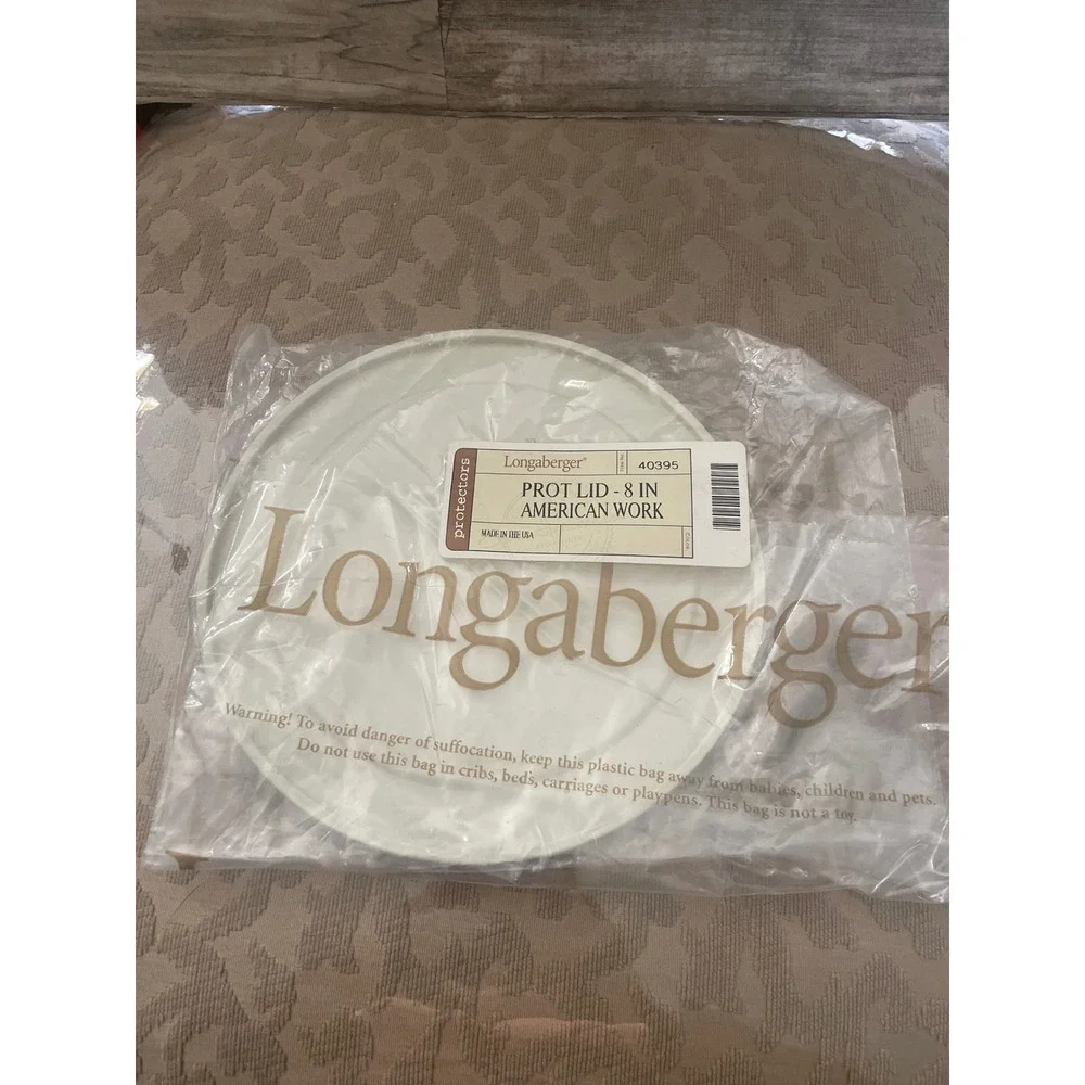 Longaberger 8 Inch American Works Plastic Protector Lid 40395 New in Bag VTG